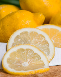 lemon slices and whole lemons