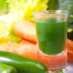 green juice with vegetables