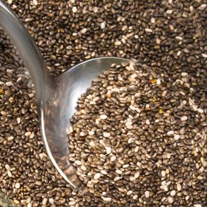 Chia seeds with spoon