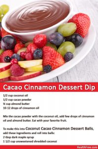 cacao cinnamon dessert dip