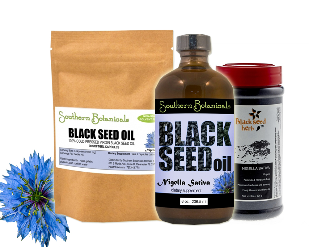 Nigella Sativa - Black seed oil, capsules and whole seeds