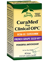 CuraMed Plus Clinical OPC - Curcumin and French Grape Seed - 60 Softgels